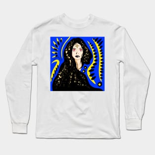 fortune teller in bright stars cosmos ecopop woman wallpaper Long Sleeve T-Shirt